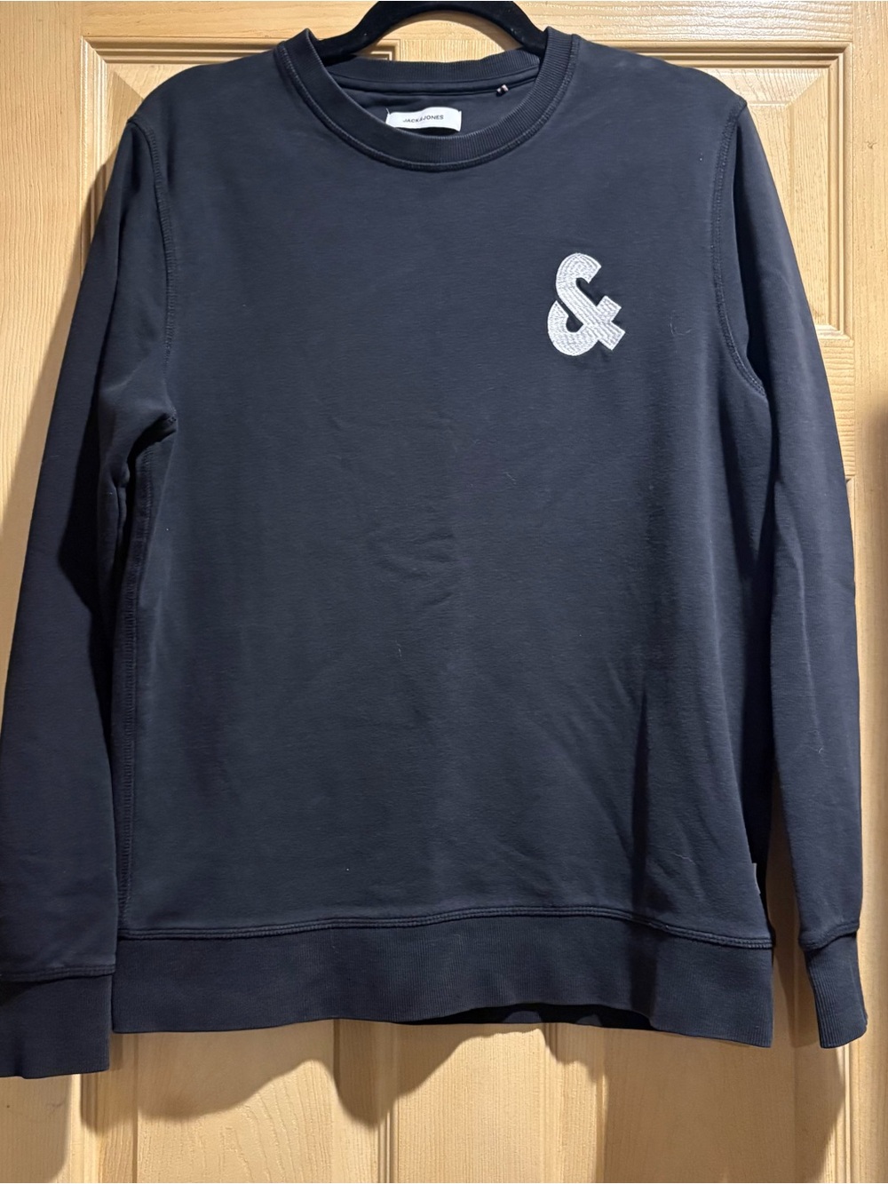 Jack & Jones Black Crewneck Sweatshirt with White Ampersand